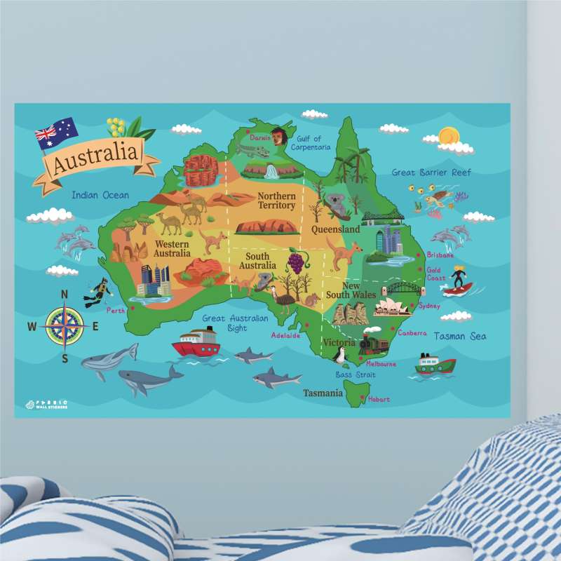 Australia Map Wall Stickers / Murals