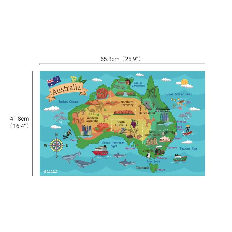 Australia Map Wall Stickers / Murals