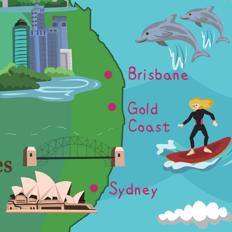 Australia Map Wall Stickers / Murals