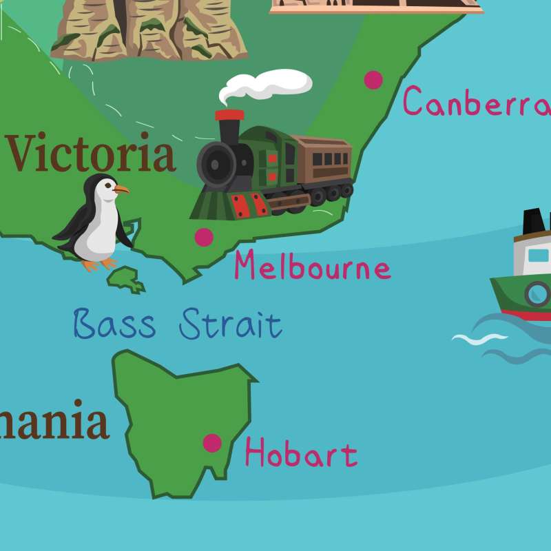 Australia Map Wall Stickers / Murals