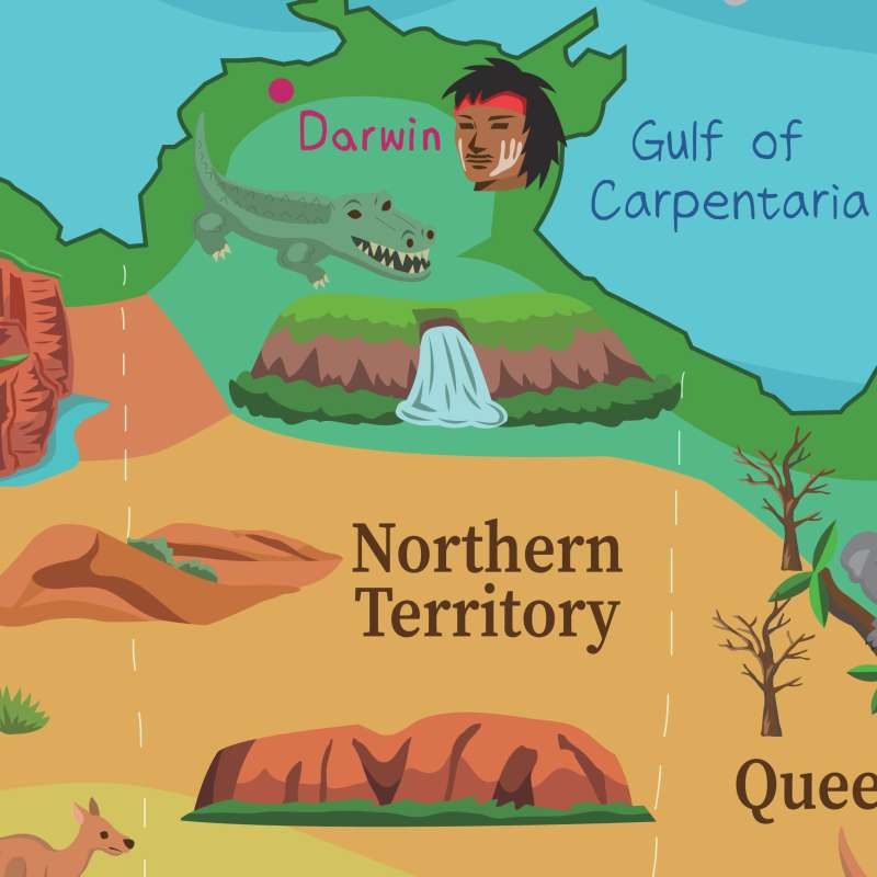 Australia Map Wall Stickers / Murals