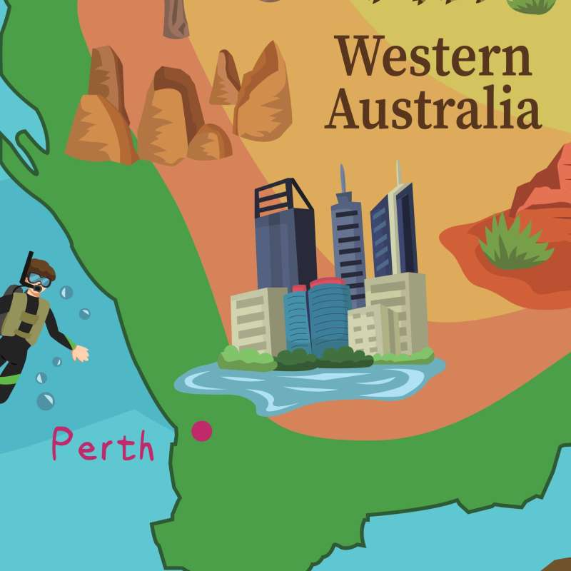 Australia Map Wall Stickers / Murals