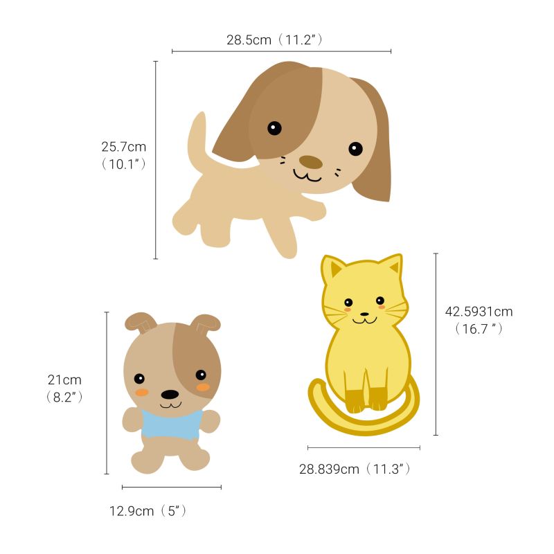 Cats & Dogs Wall Stickers