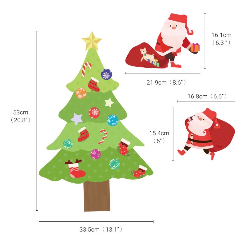 Christmas Tree & Santa Wall Stickers