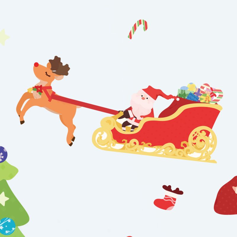 Christmas Tree & Santa Wall Stickers