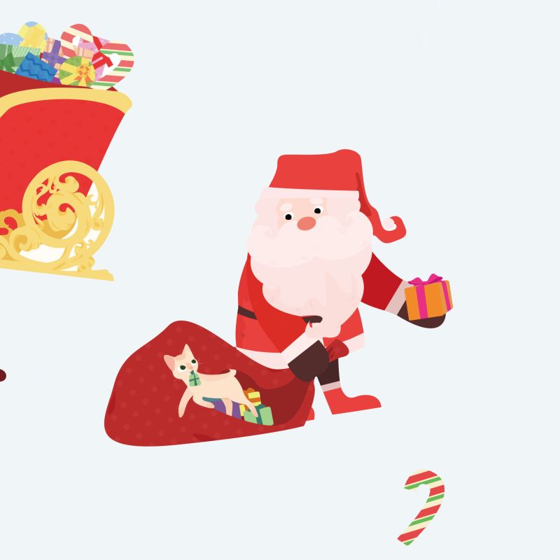 Christmas Tree & Santa Wall Stickers