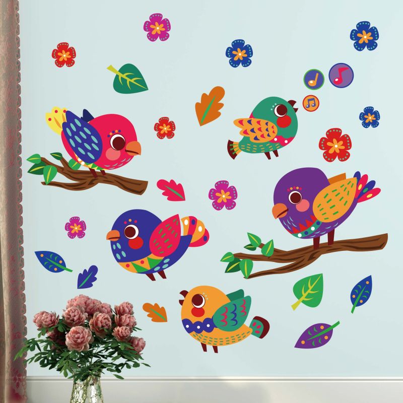 Colourful Birds Family Wall Stickers