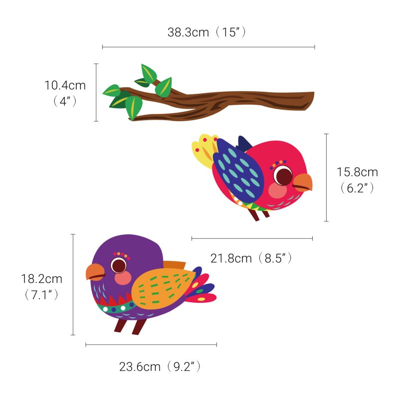 Colourful Birds Family Wall Stickers