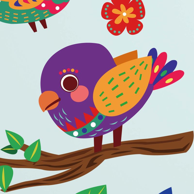 Colourful Birds Family Wall Stickers
