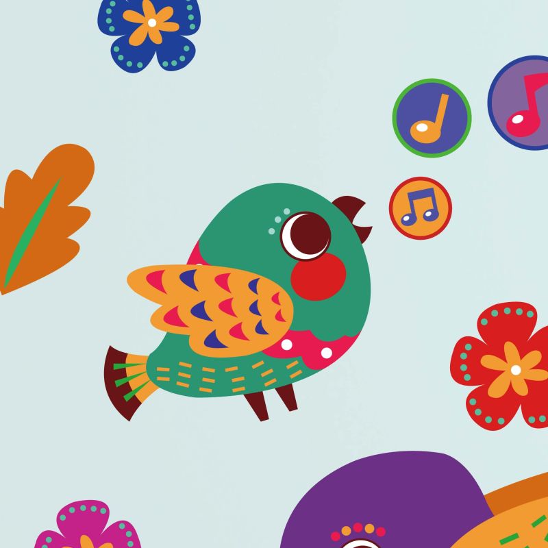Colourful Birds Family Wall Stickers