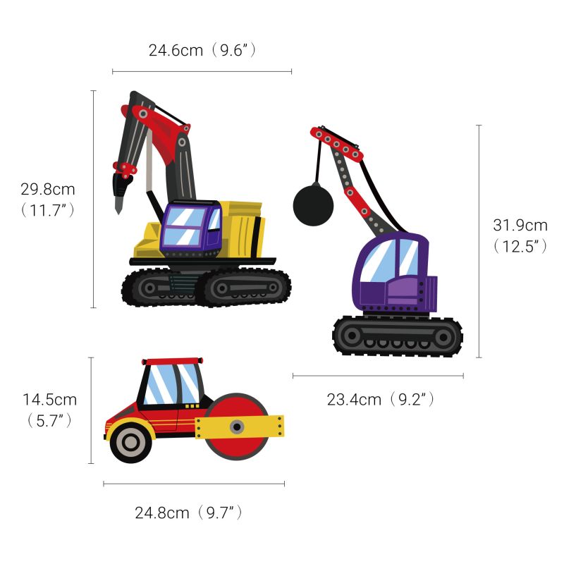 Construction Trucks v2 Wall Stickers