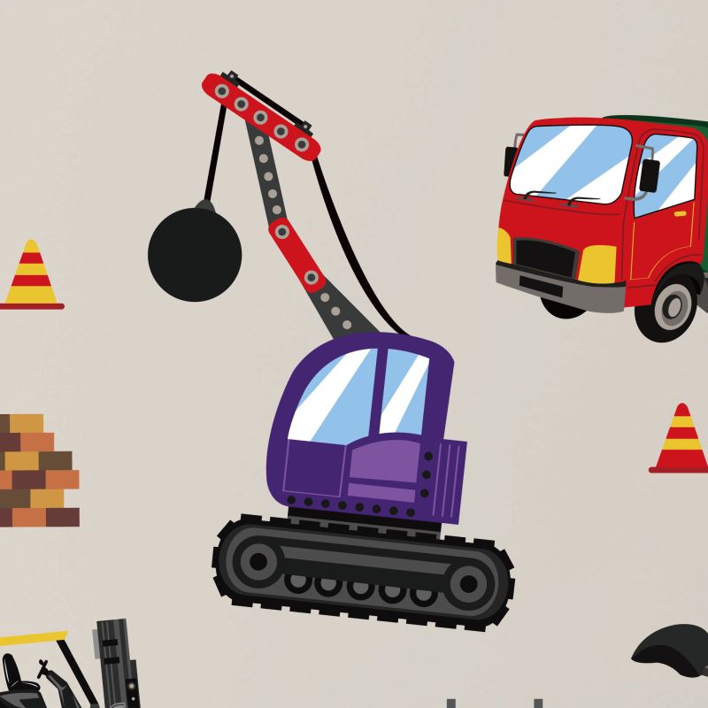 Construction Trucks v2 Wall Stickers