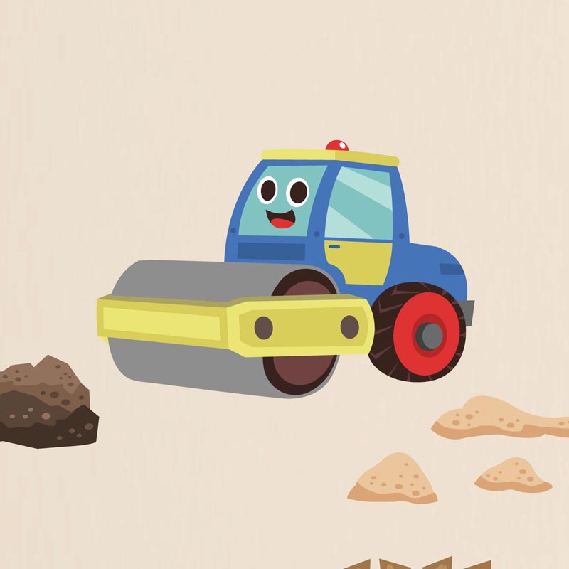 Construction Trucks v3 Wall Stickers - Kids Collection