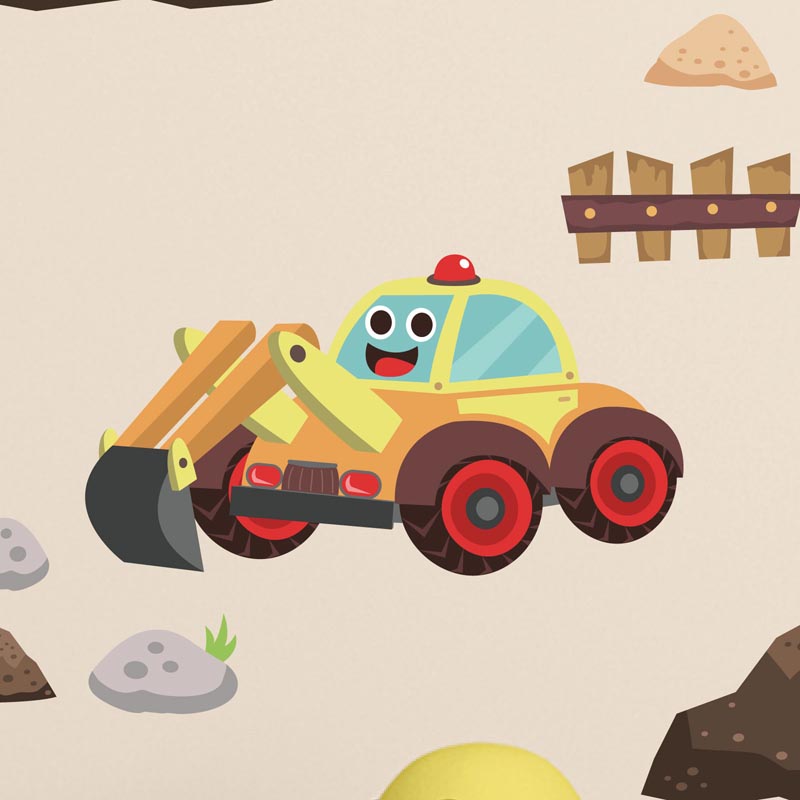 Construction Trucks v3 Wall Stickers - Kids Collection