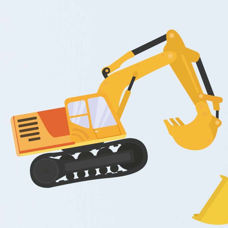 Construction Trucks Wall Stickers