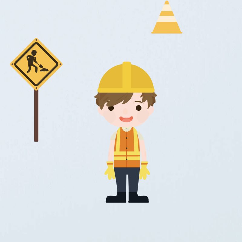 Construction Trucks Wall Stickers