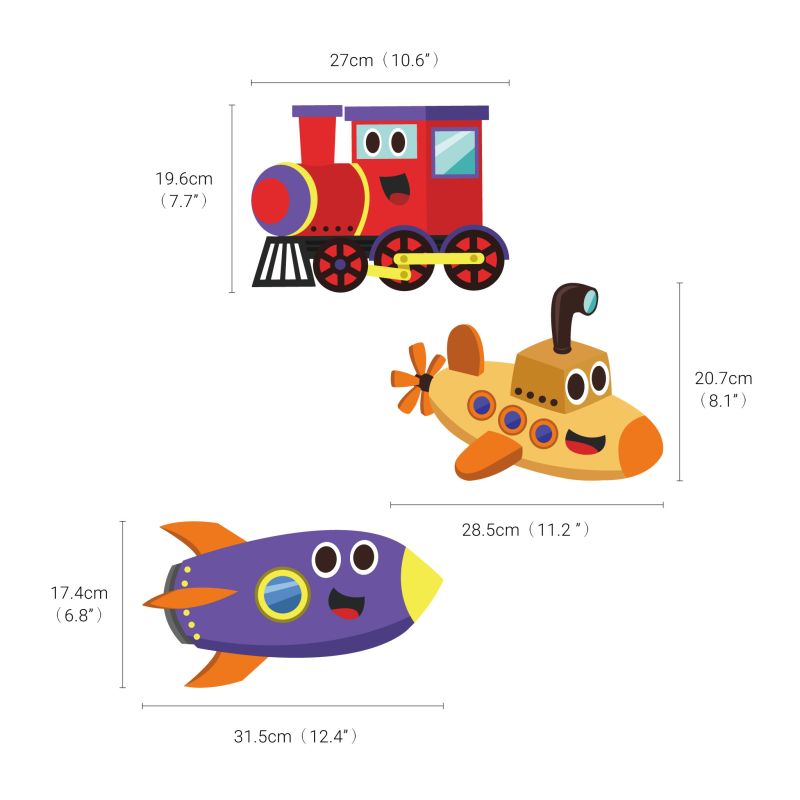 Transport Wall Stickers - Kids Collection
